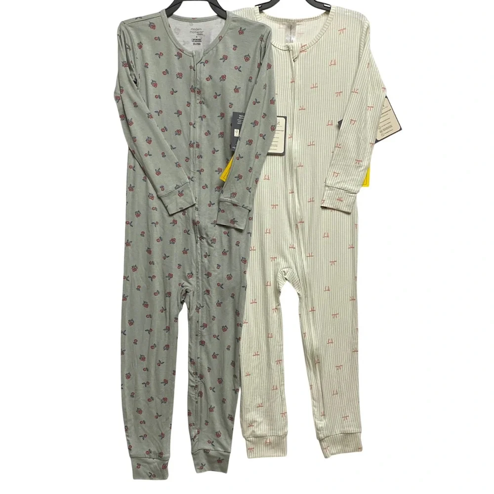 Modern Moments by Gerber Toddler Girls 2pc‎ Set Cherry Bows Sage Cream 5T NWt